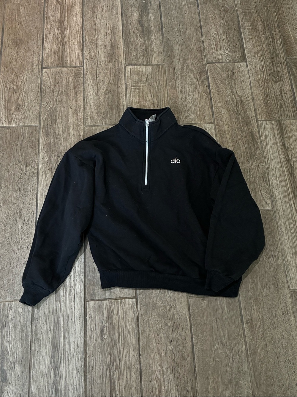 Alo Women’s Black Quarter-Zip Pullover Sweatshirt